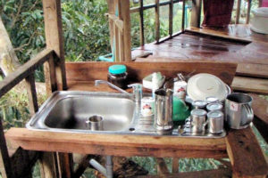 Treehouse interior - volunteer work for forest conservation in Laos